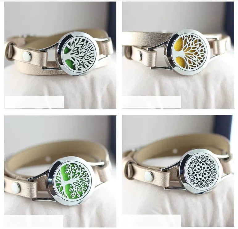 Stainless Steel Hollow Essential Oil Diffuser Bracelet