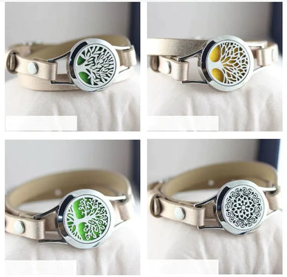 Stainless Steel Hollow Essential Oil Diffuser Bracelet